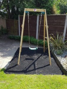 Rubber Grass Mats Under A Swing