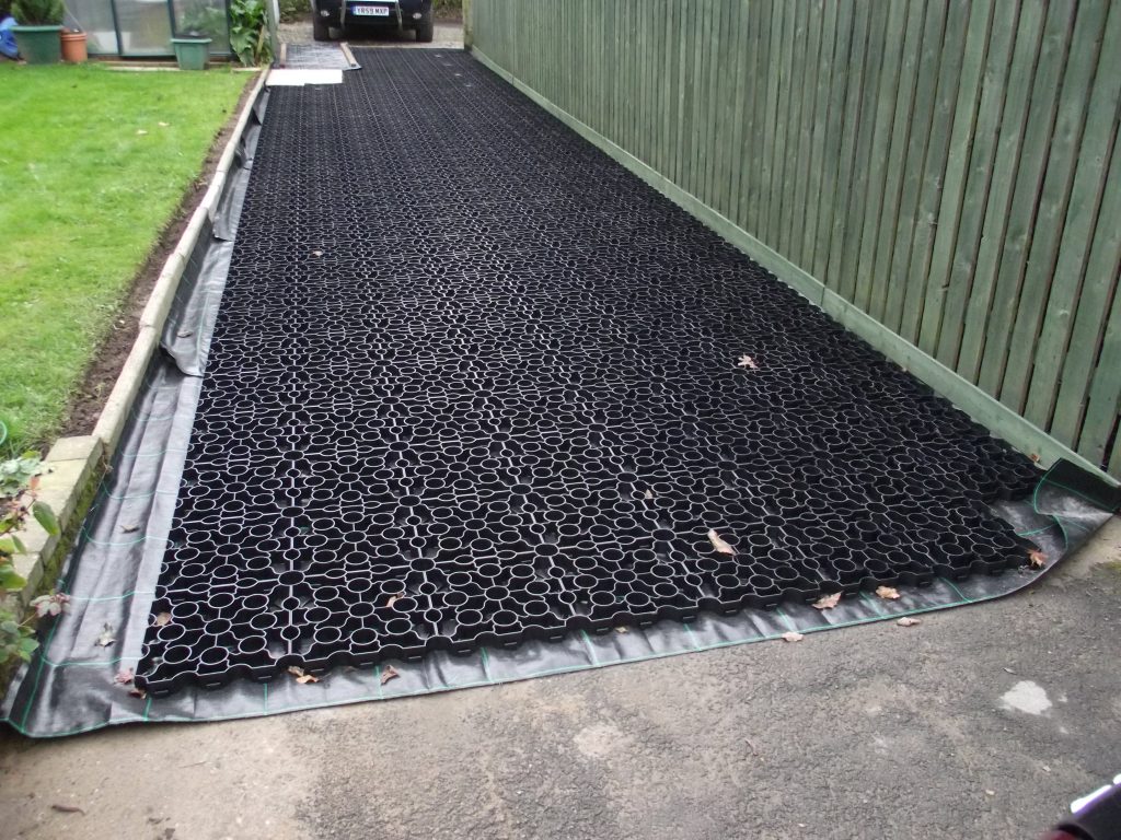 Domestic Driveway 130sqm Black & Delineators During