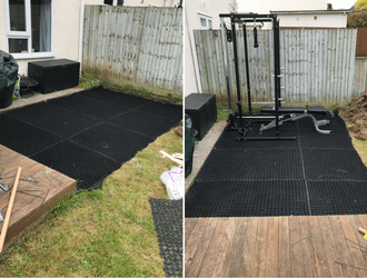 Versatile Rubber Grass Mats Outdoor Gym