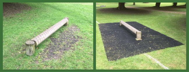 Rubber Grass Mats under Adventure Play Area Before and After 1