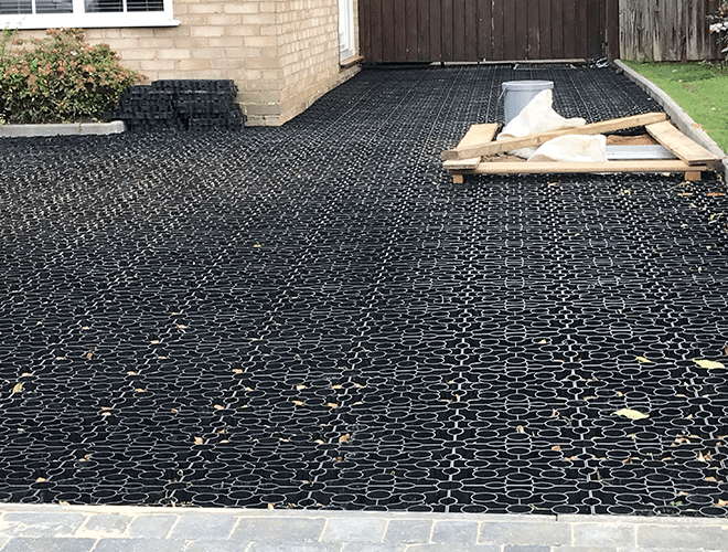 Black X-Grid Gravel Driveway Work