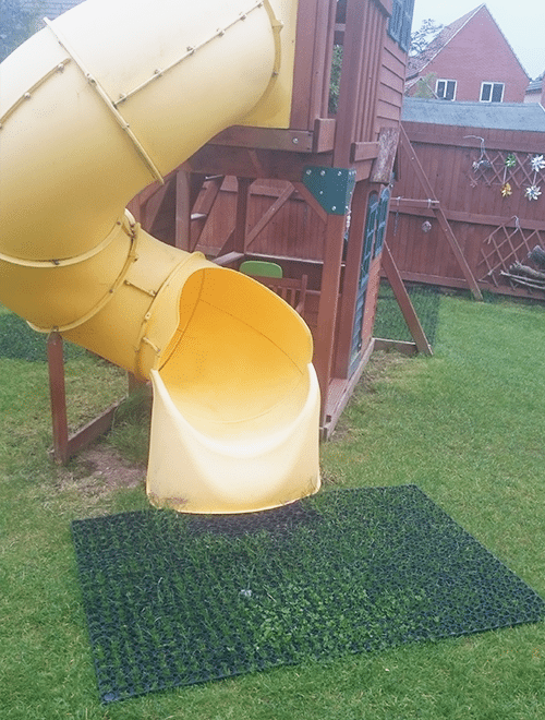 Grass Mats By Climbing Frame Slide Swings Work