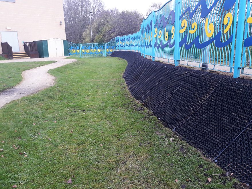 Bulwell Riverside Banking Grass Protection Mats Installed