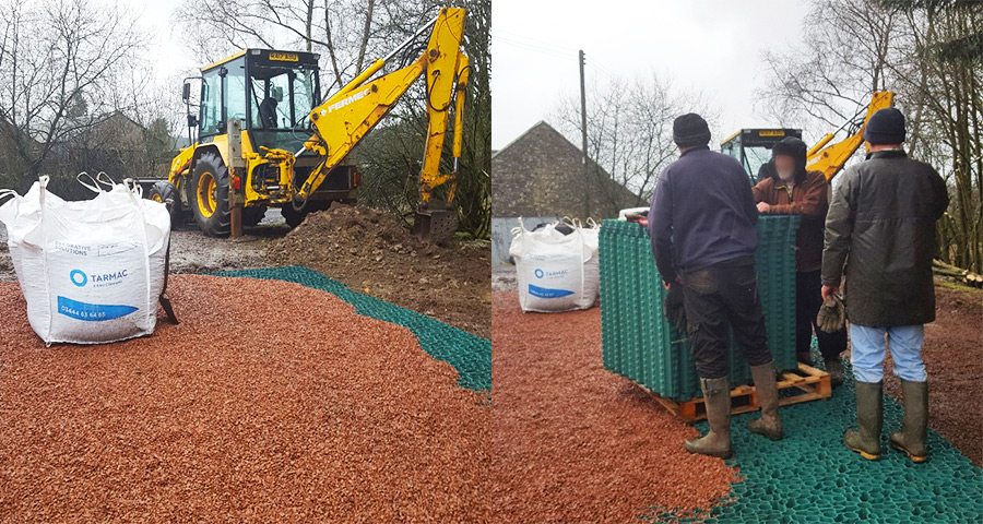 Green X-Grid Gravel Grid Gravel Driveway