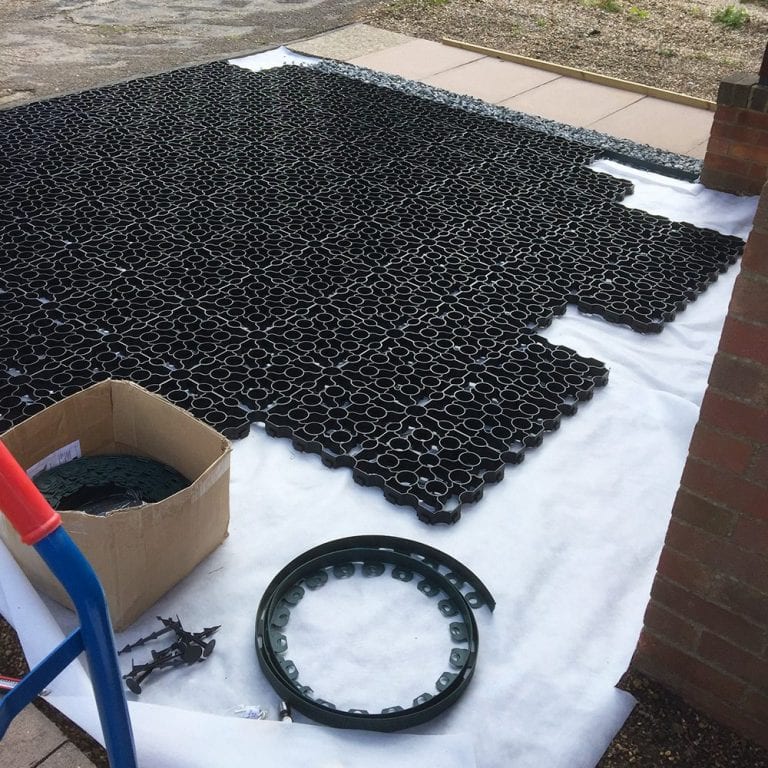 12m² Gravel Driveway Created Using X-Grid: Laying Membrane
