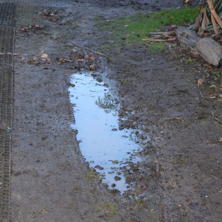 Using Rubber Grass Mats Under A Play Area: Before