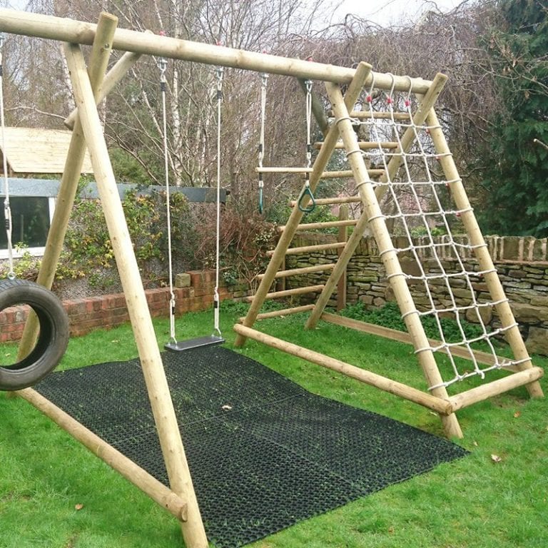 Rubber Grass Mats Installed Under A Caledonia Play Swing Set: conclusion