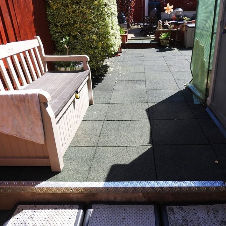 Rubber Tiles Used To Pave An Entire Back Garden: The Project