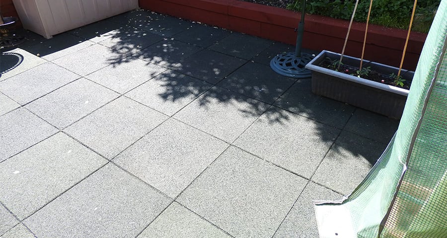 Rubber Tiles Used To Pave An Entire, Plastic Patio Pavers Uk