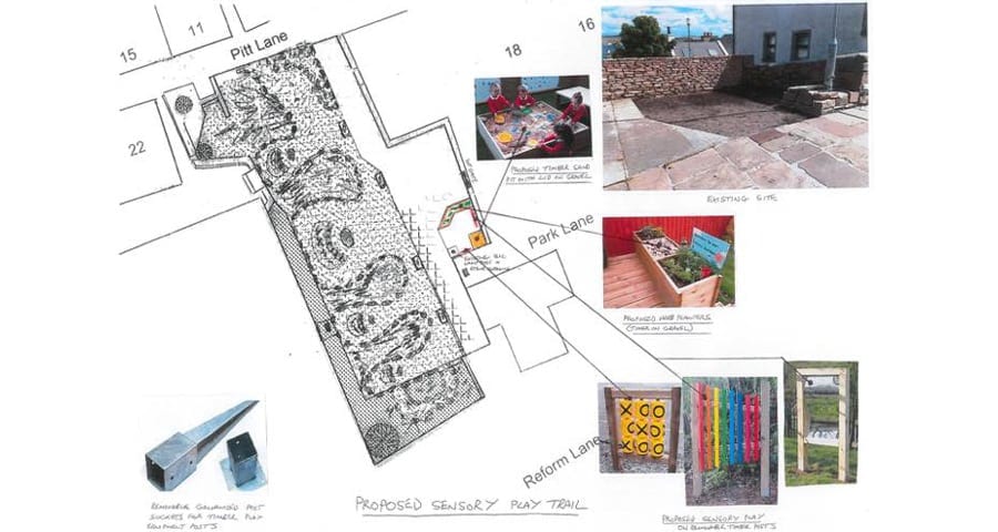 Park Lane Community Garden Sensory Area Created With Rubber Play Tiles