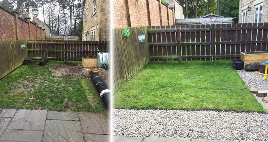 Grass Protection Mesh & Plastic Edging Used On Back Garden - Featured Image