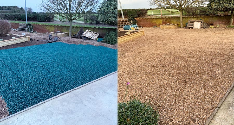 Gravel Driveway Created Using 33m2 of Green X-Grid - Featured Image