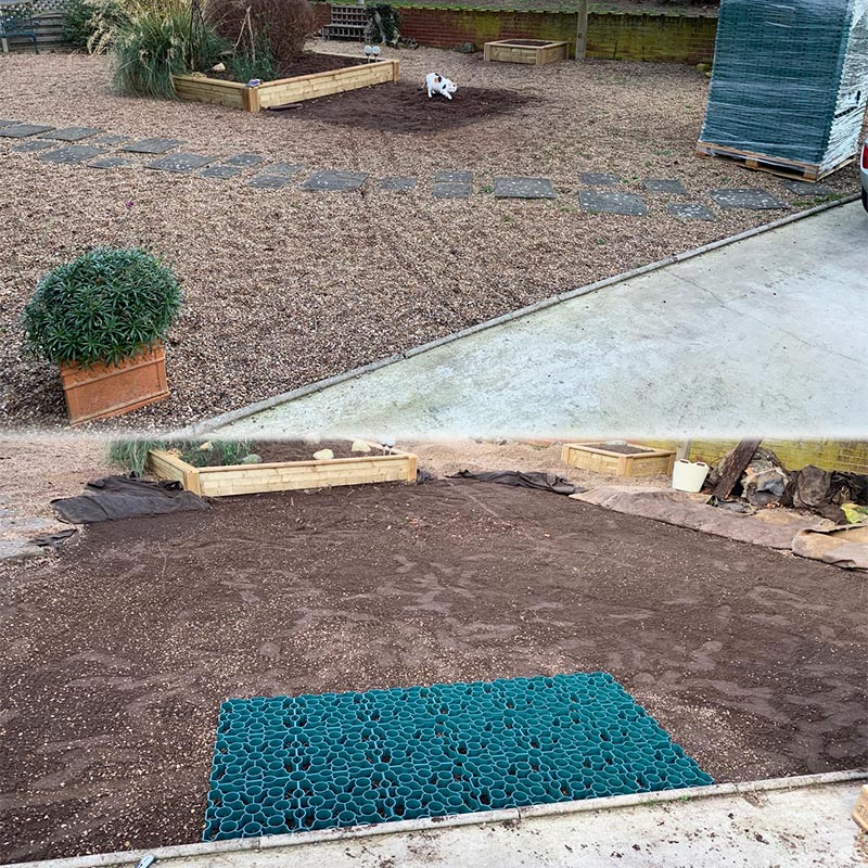 Gravel Driveway Created Using 33m2 of Green X-Grid - Project
