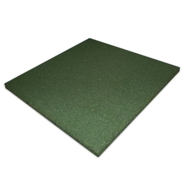 30mm Rubber Play Tiles - Green 500x500mm