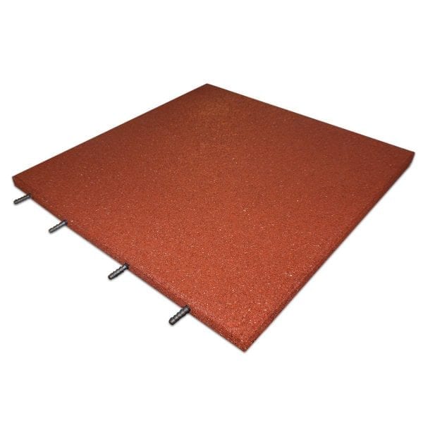 4 Qty Rubber Play Tiles -Red - 1m²