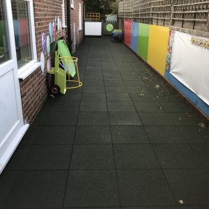 Rubber Balcony Tiles In Use - Black